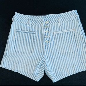 Pilcro and the Letterpress Anthropology Striped Shorts